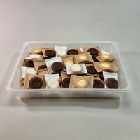 Vente Flash : Barquette en plastique rectangulaire jetable écologique avec fond quadrillé, parois côtelées et couvercle thermoscellable pour boulangerie, snacks et sandwichs