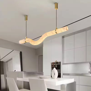 Lampadario di Design Lussuoso e <span class=keywords><strong>Semplice</strong></span> in Marmo Naturale, Lampada a Sospensione in Alabastro per Ristorante, Camera da Letto, Studio e Bar - Product Image 1