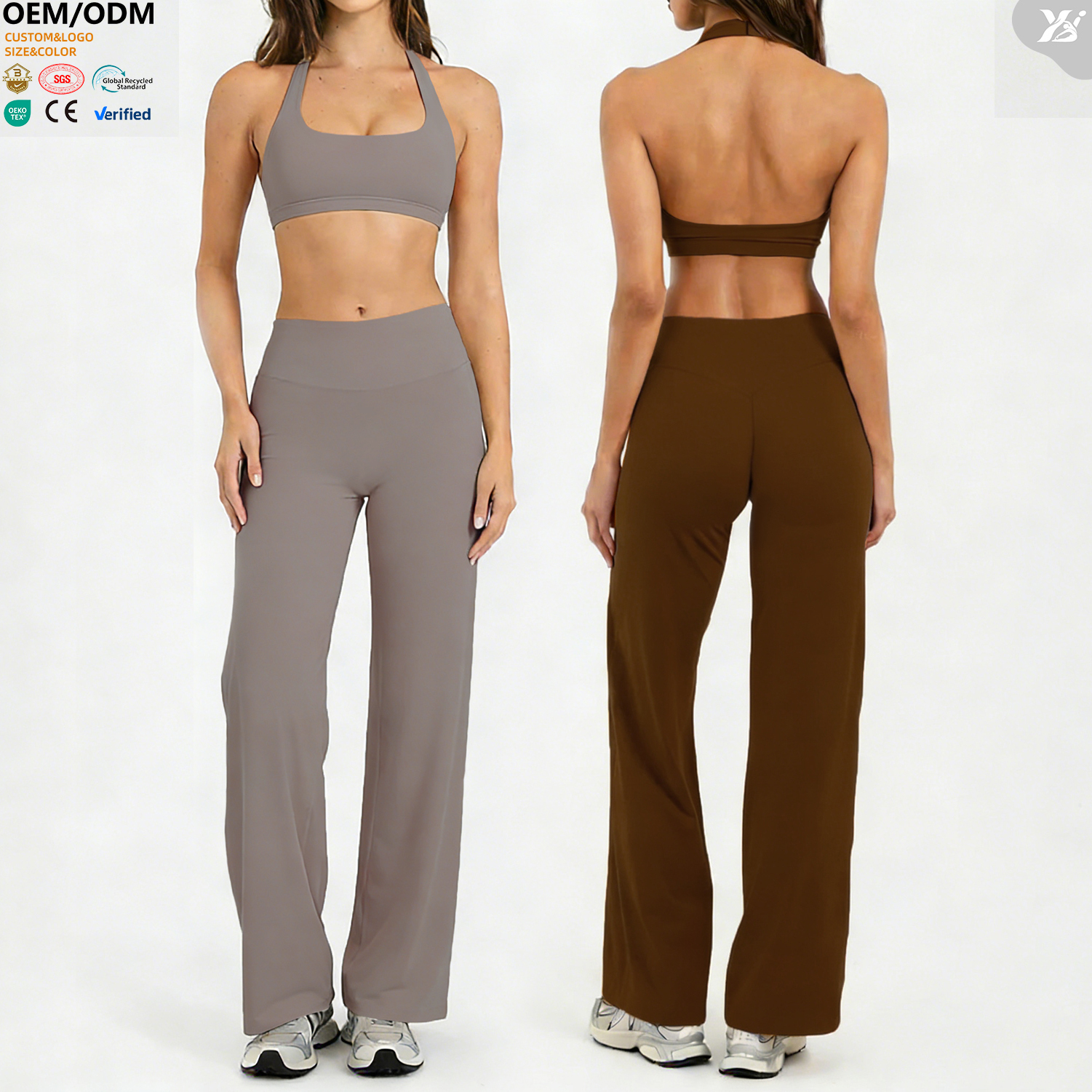 XW-AWX8002-2+ACK8002 Gym Clothing Fitness Solid Fashion Sports Pilates Apparel Workout Outfit 2 Piece Yoga Wear Set
