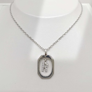 custom plata 925 Silver Rhodium Plated Pendant Necklace With zircon <b>Letter</b> <b>Box</b> Chain Classic Everyday fashion women necklaces - Product Image 4