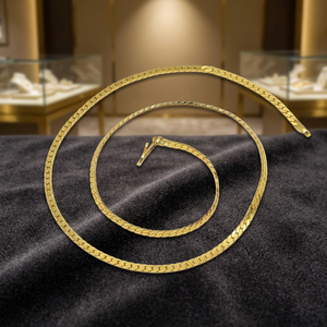Wholesale 14K 18K 24K Micro Gold Herringbone Or Snake Chain <b>Necklace</b>, Fashion Chain, Modern Chain Design, Snake Link Style Chain - Product Image 4