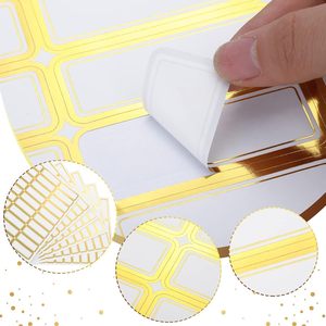 Blank Shipping <b>Labels</b> Rectangular Matte White Gold Border Writable Self-Adhesive Paper Stickers for <b>Packaging</b> - Product Image 4