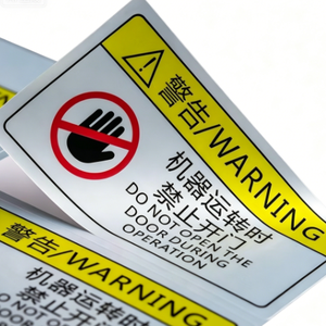 Etiquetas de seguridad personalizadas con impresión UV y símbolos de advertencia para uso industrial - Product Image 4