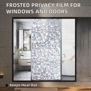 Película de privacidad para ventanas, película de vidrio esmerilado, a prueba de explosiones, moderna, de PVC, autoadhesiva, opaca, control de calor, cubierta para puerta de baño - Product Image 2