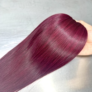 วิกผมแท้เวียดนามคุณภาพสูง Ksix Hair Super Double Drawn สีแดงไวน์เข้ม แบบตรงธรรมชาติ  ขนาด 6"-30" ไม่พันกัน - Product Image 3