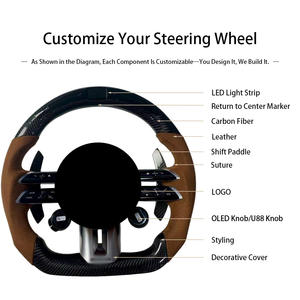 Volante Sportivo AMG in Pelle Completa Compatibile con Mercedes-Benz W213 C238 W463 W464 W222 C217 <span class=keywords><strong>CLS</strong></span> <span class=keywords><strong>C257</strong></span> W205 C63 S300 C43 AMG - Product Image 6