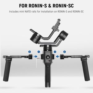 Empuñadura Doble NEEWER Compatible con RS4 RS4 <span class=keywords><strong>Pro</strong></span> <span class=keywords><strong>RS3</strong></span> <span class=keywords><strong>RS3</strong></span> <span class=keywords><strong>Pro</strong></span> RS2 RSC2 <span class=keywords><strong>Ronin</strong></span> S SC Gimbal, Kit de Empuñadura Doble con 2 Mini NATO - Product Image 4