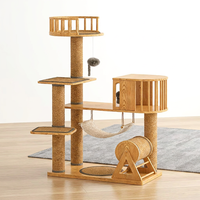 Colección de Árboles para Gatos de Madera Maciza, Diseño Completo, Varios Modelos, Set de Exhibición para Venta al por Mayor