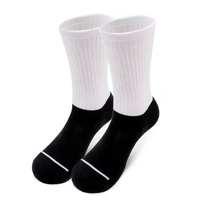 Chaussettes de cyclisme personnalisées imprimées Chaussettes de sport en coton blanc vierge à sublimation pour hommes