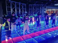 Émetteur RGBW 3D LED piste de danse 15W lumières mobiles miroir scène de fête avec éclairage de scène coloré carreaux d'éclairage de mariage extérieur