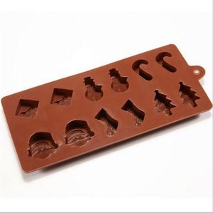 Moule à chocolat en Silicone <span class=keywords><strong>1</strong></span> pièce, <span class=keywords><strong>série</strong></span> de noël, boîte-cadeau d'arbre de noël, moule de glace en forme de tête de noël - Product Image 4