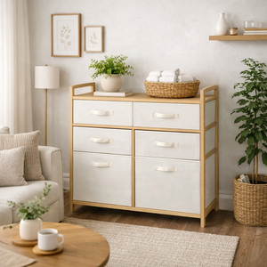 <span class=keywords><strong>Mueble</strong></span> de Almacenamiento de Bambú SYT de Fácil Limpieza <span class=keywords><strong>para</strong></span> Cubertería, Organizador de Cajones con Contenedores de Tela <span class=keywords><strong>para</strong></span> Zona de Preparación <span class=keywords><strong>y</strong></span> Rincón de Comedor - Product Image 3