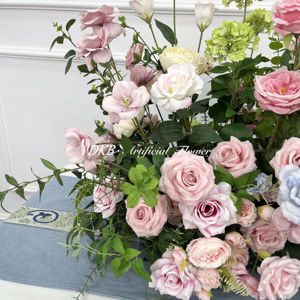 Offre Spéciale classique fleur artificielle décoration mariage Table décoration haute qualité soie mariage fleurs vert allée <span class=keywords><strong>prairie</strong></span> - Product Image 4