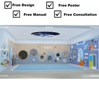 Jeux interactifs immersifs sur mur scientifique, équipement de salle sensorielle, ensemble de trois panneaux, certifié ASTM, aire de jeux intérieure pour musée