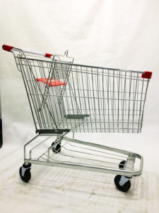 Germany Style Shopping Cart 240L PU <strong>Wheel</strong> Shopping <strong>Trolley</strong> <strong>Hand</strong> Push <strong>Trolley</strong> for Supermarket - Product Image 2
