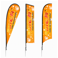 Drapeau plume personnalisé pour l'extérieur, drapeau de plage, impression par sublimation, tissu polyester, drapeau en forme de larme pour les salons professionnels et les événements sportifs