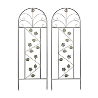 Treillis de jardin décoratif en fer arqué antirouille, motif floral, support pour plantes grimpantes (roses, clématites, vignes) - Vente en gros