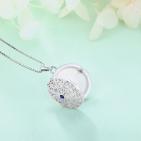 Bijoux fins OEM personnalisés pendentifs ronds en zircone cubique breloques colliers en argent sterling 925 pour femmes