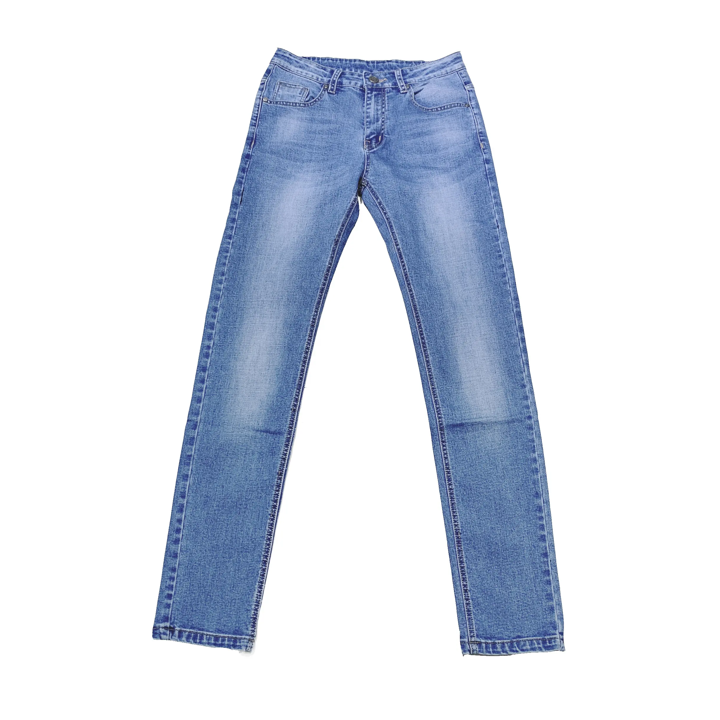 Custom Mannen Jeans Broek Casual Alle Seizoen Katoen Spandex Rechte Slanke Jeans Broek Voor Mannen
