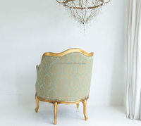 Salon français Fauteuil classique avec un cadre doré et des fauteuils en tissu français avec des fauteuils de canapé au design baroque