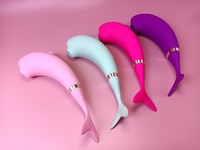 Kleiner Delfin-Saugmassager mit Vibration und Vibrationsstab mit 10 Frequenzen, Silikon, wiederaufladbar, für Erwachsenen-Vergnügen