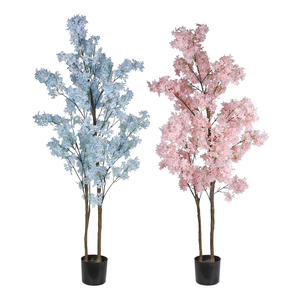 PZ-5-56 Home Office Decor Faked Multicolor <strong>Trees</strong> Faux Silk Plant with Plastic Nursery Pot Tall Cherry Blossom Artificial <strong>Tree</strong> - Product Image 1