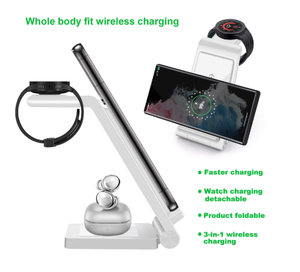 Support de chargeur <span class=keywords><strong>sans</strong></span> <span class=keywords><strong>fil</strong></span> 25W 3 en 1 pour Samsung <span class=keywords><strong>Galaxy</strong></span> Flip 4/S22 Ultra/S21/S20/S10 <span class=keywords><strong>Galaxy</strong></span> Watch 5 4 Active <span class=keywords><strong>2</strong></span> <span class=keywords><strong>Buds</strong></span> <span class=keywords><strong>charge</strong></span> rapide - Product Image 5