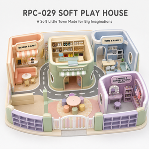 Casa <span class=keywords><strong>de</strong></span> Juegos Personalizada con Acolchado Suave, con Tienda <span class=keywords><strong>de</strong></span> Panadería, Supermercado, Hogar y Estaciones <span class=keywords><strong>de</strong></span> Moda para <span class=keywords><strong>Niños</strong></span>, Cafetería, Preescolar y Centro Comercial - Product Image 1