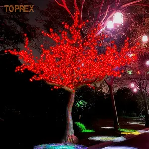 Arbre artificiel en métal à fleurs de <span class=keywords><strong>cerisier</strong></span> <span class=keywords><strong>lumineux</strong></span> à LED, étanche IP65, télécommandé, pour extérieur, décoration de paysage et de mariage - Product Image 1