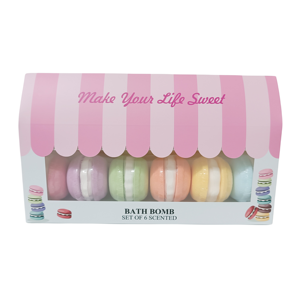 Bombas de Baño Coloridas con Forma de Hamburguesa Pequeña, 100% Ingredientes Naturales, Set de Regalo de 6 Unidades, Efervescentes para Baño, Venta al por Mayor, Cumple con MSDS - Product Image 1