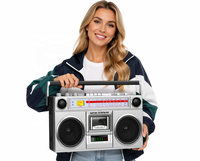 Lecteur de cassette portable rétro personnalisable, radio FM, lecteur de cassette Walkman avec enregistreur, boombox, haut-parleur