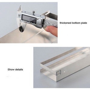 Oem logo in acciaio inox a parete spazio cucina bagno da bagno organizzatore portaoggetti angolo mensola cesto mensola - Product Image 6