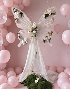 Décoration florale géante en forme de papillon, fleur <span class=keywords><strong>artificielle</strong></span> romantique, ornement de papillon pour mariage, accessoire <span class=keywords><strong>photo</strong></span>, vente en gros - Product Image 6