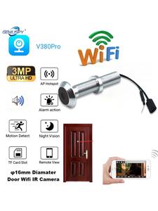 كاميرا V380pro 2p واي فاي ثقب الباب IR فيديو صوت العين 3MP HD TF تسجيل بطاقة لاسلكية مناسبة لثقب الباب 17-23 - Product Image 2