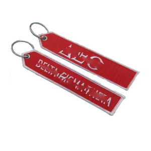 Llavero con Letra Bordada <span class=keywords><strong>AE</strong></span> de Doble Cara y Forma Personalizada, Estilo Aviador, Adorno para Bolso con Borde Bordado - Product Image 1