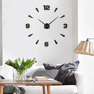 Luxe moderne 3D acrylique autocollant <span class=keywords><strong>horloge</strong></span> murale Creative Quartz Design silencieux auto-adhésif bricolage métal <span class=keywords><strong>horloge</strong></span> numérique pour salon - Product Image 2