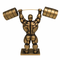 Statue de lève-poids en résine bronze Weivista, trophée de musculation, récompense fabriquée en résine