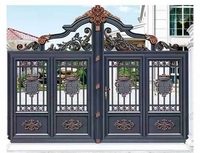 Puerta de Entrada Doble de Aluminio y Acero Inoxidable con Recubrimiento en Polvo, Anti-Escalada, para Exteriores, Casa o Garaje, Marca Royal Gate