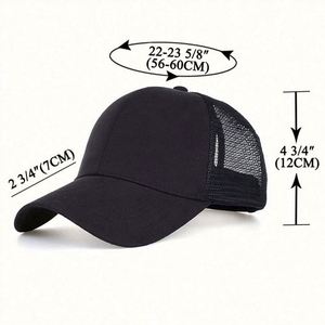 หมวกทรงหางม้าสำหรับผู้หญิงพร้อมตาข่ายด้านหลังสไตล์ Trucker Cap / โรงงานผลิตหมวกกีฬาตามสั่งสำหรับผู้หญิงมาตรฐาน BSCI - Product Image 4