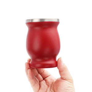 Gobelet à <span class=keywords><strong>yerba</strong></span> mate argentin en acier inoxydable à finition mate, gobelet à <span class=keywords><strong>yerba</strong></span> mate à double paroi en acier inoxydable avec bombilla - Product Image 4