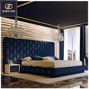 <span class=keywords><strong>Lit</strong></span> Double Moderne et Luxueux Exeon Premium, Cadre Rembourré <span class=keywords><strong>en</strong></span> Velours Italien Fantaisie, Ensemble <span class=keywords><strong>de</strong></span> Chambre à Coucher <span class=keywords><strong>Lit</strong></span> King Size - Product Image 5