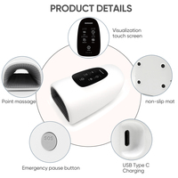 Masseur électrique pour les mains avec airbag chauffant, pétrissage automatique, 3 niveaux de chaleur, 3 modes, 2000 mAh, pour soulager l'arthrite et la douleur du canal carpien
