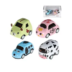 Hot Selling Legierung zurückziehen Mini Tier Modell auto Spielzeug 1:64 Katze Hund Milchvieh Bär schöne zarte Auto Spielzeug für Kinder