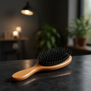 แปรงผมไม้และเหล็กพร้อมเบาะรองรับรูปตัว L สำหรับแต่งหน้าทุกสภาพผิว - Product Image 3