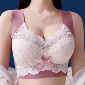 Women Plus Size Vest <b>Bra</b> No Trace Underwire <b>Bra</b> for Big Chest Breathable Slim Fit Lingerie - Product Image 1