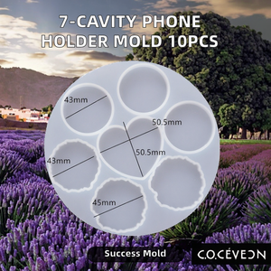 Molde de silicona de 7 cavidades con logotipo personalizado para asas irregulares de teléfonos móviles, 10 unidades, molde de resina epoxi para herramientas de repostería de teléfonos móviles - Product Image 2