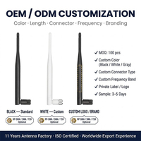 Répéteur WiFi 2,4 GHz/5 GHz/5,8 GHz, 6 antennes, antenne en caoutchouc 5 dBi pour connecteur mâle, antenne omnidirectionnelle intérieure/extérieure