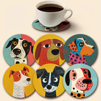 Sous-verre absorbant en forme de chien, résistant à la chaleur, tapis mignon pour animaux de compagnie, dessous de tasse à thé et à café, décoration de table pour la maison et la cuisine
