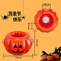 Grand bol à bonbons gonflable en forme de citrouille pour Halloween, refroidisseur de boissons de 27,5 pouces, fournitures de fête, porte-boissons pour fête d'Halloween