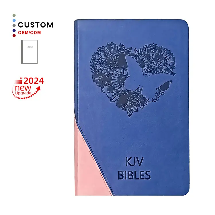 Funda de cuero para libro de la Biblia Kjv, versión del rey de la Santa Biblia, James